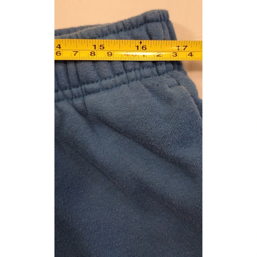 The North Face Mens Blue Fleece Sweat Shorts Size Large Logo Patch Drawstring
